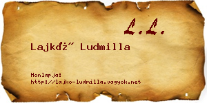 Lajkó Ludmilla névjegykártya